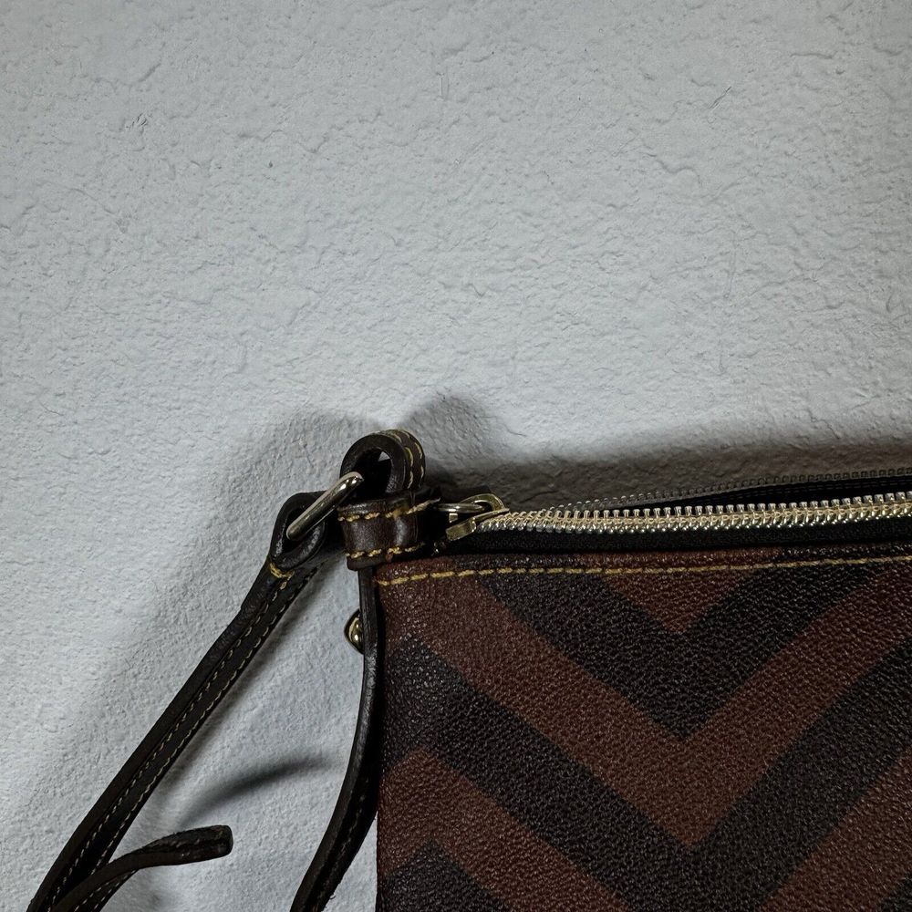 Dooney & Bourke Brown Chevron Print Crossbody - Picture 14 of 16